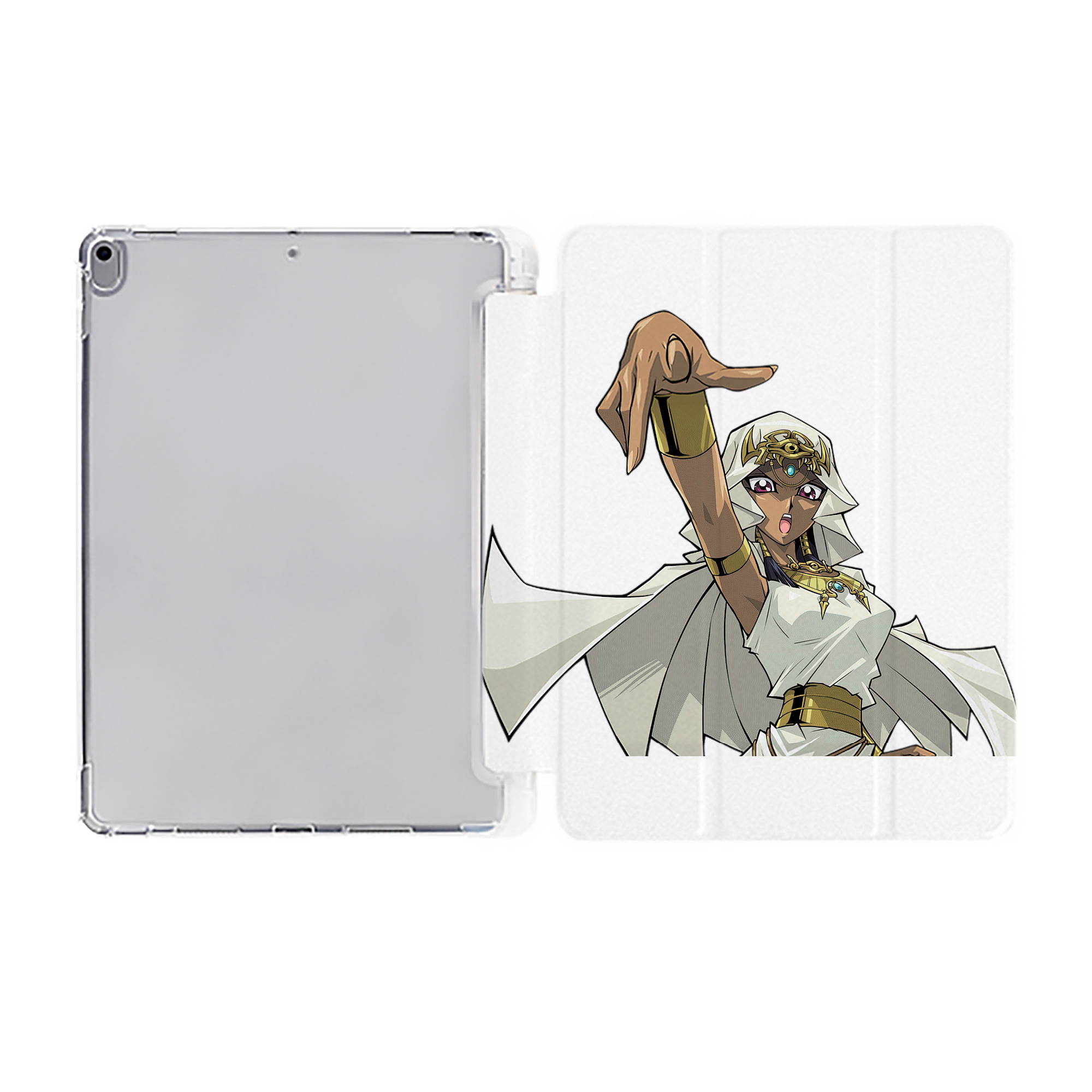 （画像用） 遊☆戯☆王 Yu-Gi-Oh! IPad ケース ペン収納付き 三つ折りスタンド PUレザー×シリコン 対応機種9.5/10.5/10.9インチ